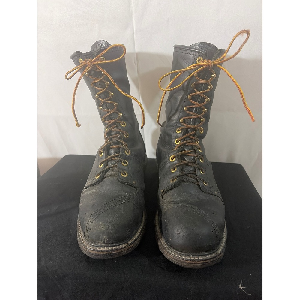 Carolina 1905 Linesman Boots Mens 
10D Black Leather Vibram Sole USA Made EH